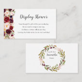 Visite Carte de Fête de l'mariée d'affichage Floral Marsa (Devant / Derrière)
