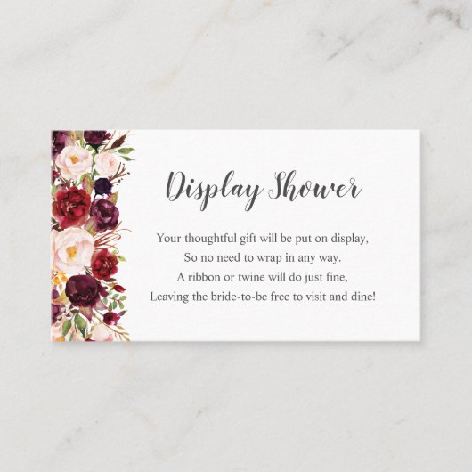 Visite Carte de Fête de l'mariée d'affichage Floral Marsa (Devant)