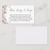 Visite Carte de Fête des mariées Blush Floral Bring Recet (Devant / Derrière)