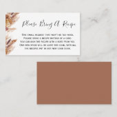 Visite Carte de Fête des mariées Floral Boho Pampas Appor (Devant / Derrière)