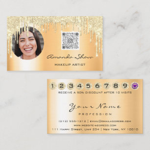 Visite Carte de fidélité 10 Punch Couronne Coral Gold QR 