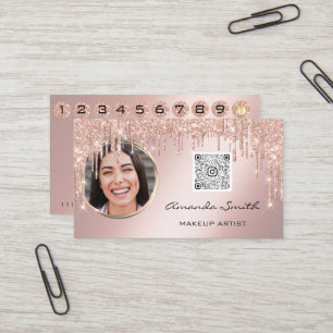 Visite Carte de fidélité 10 Punch Crown Argent QR Logo Ph