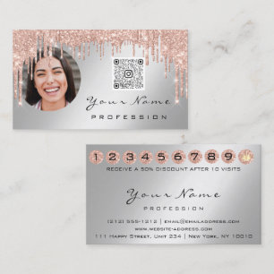 Visite Carte de fidélité 10 Punch Crown Argent QR Logo Ph