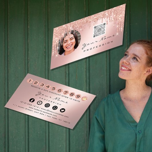 Visite Carte de fidélité 10 Punch Crown Argent QR Logo Ph