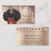 Visite Carte de fidélité 10 Punch Curly Coiffeuse fille (Devant / Derrière)