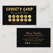 Visite Carte de fidélité 10 Salon de coiffure Bold Gold M (Devant / Derrière)