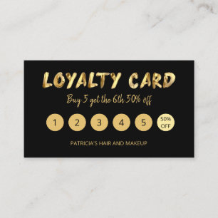 Visite Carte de fidélité 5 du salon de coiffure Bold Gold