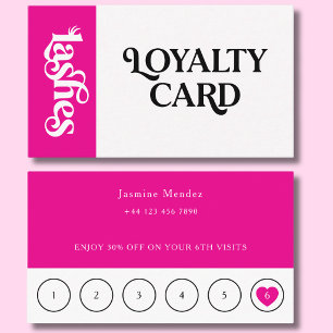 Visite Carte de Fidélité 6 Rendez-vous Hot Pink Lashes