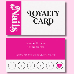 Visite Carte de fidélité 6 rendez-vous Vibrant Pink Nails