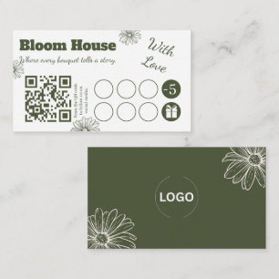 Visite Carte de fidélité à code QR floral pour entreprise
