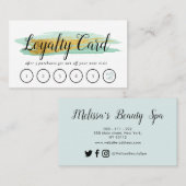 Visite carte de fidélité à la mode Gold & blue stroke (Devant / Derrière)