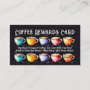 Visite Carte de fidélité à poinçonner Chalkboard Coffee S