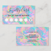 Visite carte de fidélité à texture d'opale pastel (Devant / Derrière)