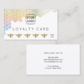 Visite carte de fidélité abeilles nid d'abeille (Devant / Derrière)