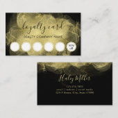 Visite Carte de fidélité Abstraite moderne Gold Ink (Devant / Derrière)