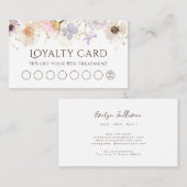 Visite Carte de fidélité aux fleurs séchées (Devant / Derrière)