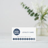 Visite Carte de Fidélité avec Logo Moderne Blanc Professi (Debout devant)