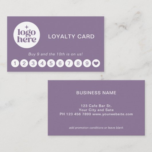 Visite Carte de Fidélité avec Logo Simple Professionnel L (Devant / Derrière)