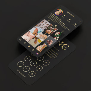 Visite Carte de fidélité Black Instagram Technician