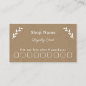 Visite Carte de fidélité blanche, Kraft et rustique (Devant)