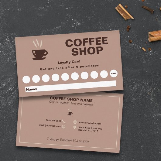 Visite Carte de fidélité Café Shop