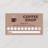 Visite Carte de fidélité Café Shop (Devant)