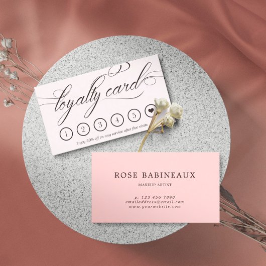 Visite Carte de fidélité Calligraphie tourbillonnant