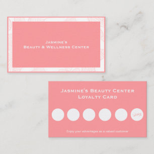 Visite Carte de Fidélité Centre de Beauté Rose Féminin
