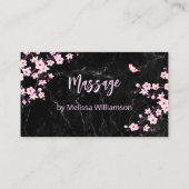 Visite Carte de fidélité Cherry Blossom Marbre noir rose (Dos)