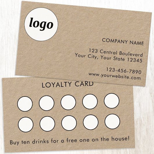 Visite Carte de Fidélité Client avec Logo et Texte Simple