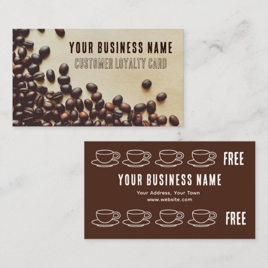 Visite Carte de fidélité client Coffee Bean (Devant / Derrière)