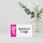 Visite Carte de fidélité client de coiffeur Rose Chaud (Debout devant)