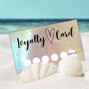 Visite Carte de fidélité client Mère de perle Seashell