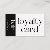 Visite Carte de fidélité client noir et blanc pour coiffe (Devant)