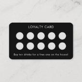 Visite Carte de Fidélité Client Noir Texte et Logo Simple (Dos)