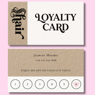 Visite Carte de fidélité client pour coiffeur Kraft Organ