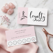 Visite Carte de Fidélité Client Rose Pâle Nails Studio