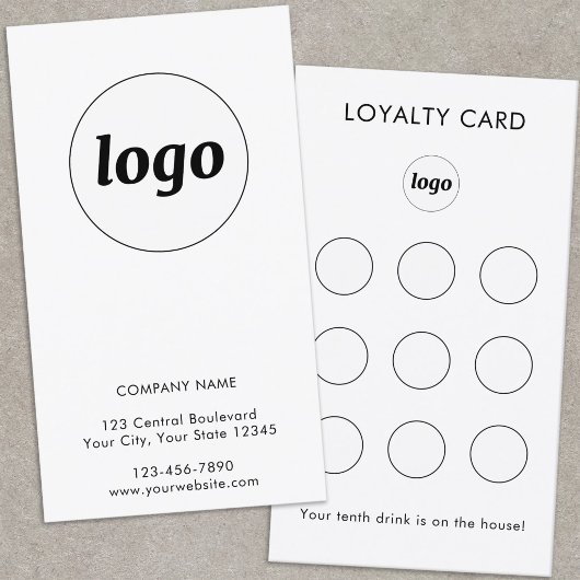 Visite Carte de fidélité client simple avec texte de logo
