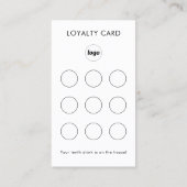 Visite Carte de fidélité client simple avec texte de logo (Dos)