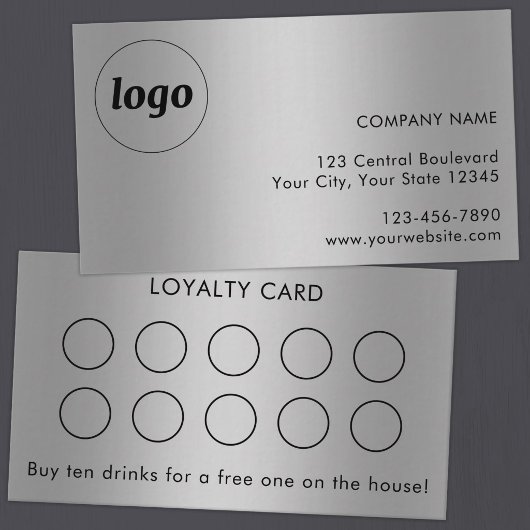 Visite Carte de Fidélité Client Simple Logo et Texte Arge