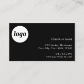 Visite Carte de Fidélité Client Simple Logo et Texte Noir (Devant)