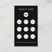 Visite Carte de Fidélité Client Simple Logo et Texte Noir (Dos)