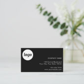 Visite Carte de fidélité client simple logo et texte noir (Debout devant)