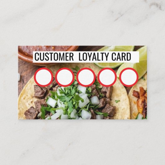 VISITE CARTE DE FIDÉLITÉ CLIENT - TAQUERIA (Devant)