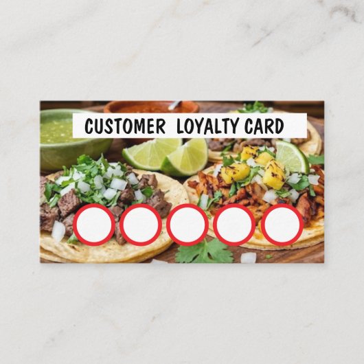 VISITE CARTE DE FIDÉLITÉ CLIENT - TAQUERIA (Devant)