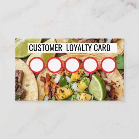 VISITE CARTE DE FIDÉLITÉ CLIENT - TAQUERIA (Devant)