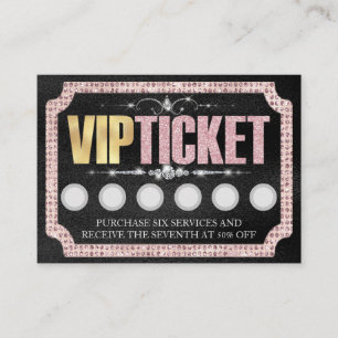 Visite Carte de fidélité client VIP Black & Pink Glitter