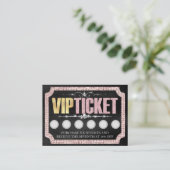Visite Carte de fidélité client VIP Black & Pink Glitter (Debout devant)