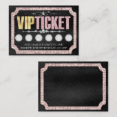 Visite Carte de fidélité client VIP Black & Pink Glitter (Devant / Derrière)