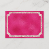 Visite Carte de fidélité client VIP Pink Glitter & Diamon (Dos)